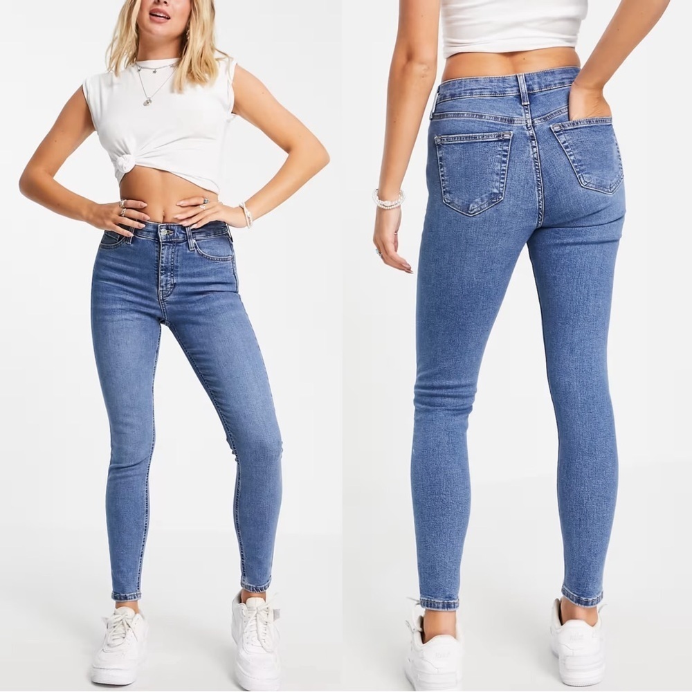 Topshop Moto • Jamie skinny jeans mid blue high waist ankle cropped